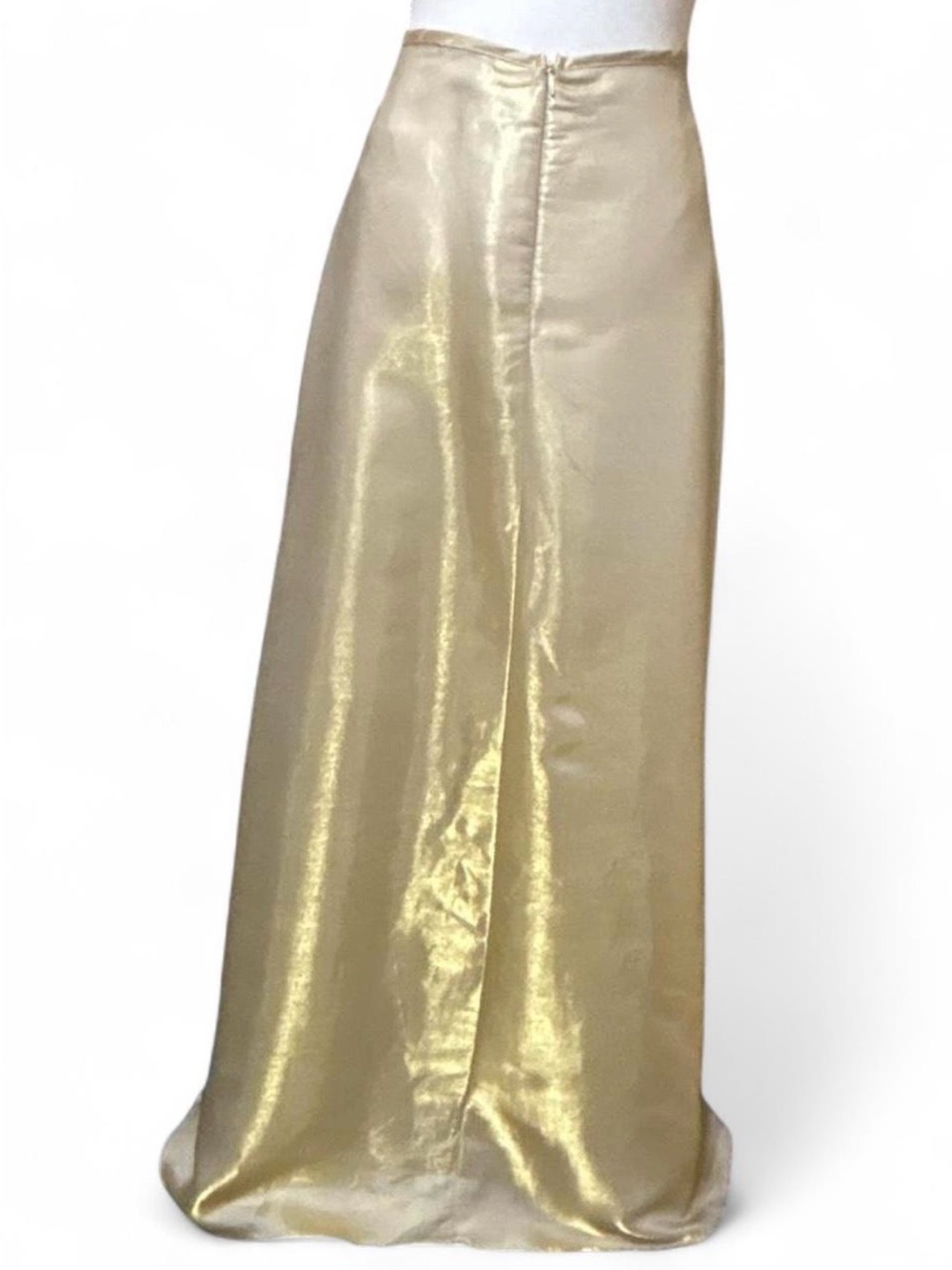 Vintage FIESTA NWOT Gold Metallic Shimmer Maxi Skirt Formal Y2K 90s Size L
